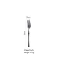 Black brushed 304 stainless steel cake fork with 15cm length and 22g weight - Cake Toppers