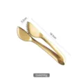 Professional 18.5cm gold 304 stainless steel serrated food tongs for kitchen barbecue - Gold