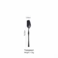 Minimalist black brushed 304 stainless steel tea spoon with size and weight annotations - Tea Spoon