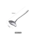 Silver 304 stainless steel soup spoon with hammered handle texture, length 18.8cm - 18.8x7.4cm / Silver