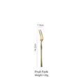 Matte gold 304 stainless steel fruit fork with 14.2cm length and slim handle - Fruit Fork / Matte Gold