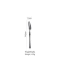 Modern black brushed 304 stainless steel fruit fork 14.2cm long with weight details - Fruit Fork