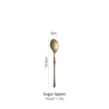 Matte gold stainless steel sugar spoon with shell-shaped head and slim handle - Sugar Spoon / Matte Gold