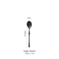 Black brushed 304 stainless steel shell-shaped sugar spoon with size measurements - Sugar Spoon