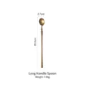 Matte gold 304 stainless steel long-handled spoon for coffee tea and desserts - Long Handle Spoon / Matte Gold
