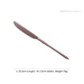 Bamboo-inspired matte rose gold 304 stainless steel dinner knife with dimension data - Matte Finish Dinner Knife