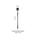 Premium black brushed 304 stainless steel long-handled spoon for coffee or dessert use. - Long Handle Spoon