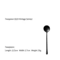 Vintage black stainless steel teaspoon with long handle for coffee and stirring - Tea Spoon