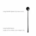 Vintage black 304 stainless steel long handle stirring spoon, length 20.7cm, weight 37g - Long Handle Spoon
