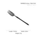 Matte black 304 stainless steel dinner fork with bamboo-inspired handle, length 19.9cm - Dinner Fork / Matte Black