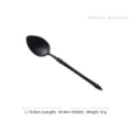 Japanese style matte black 304 stainless steel dinner spoon with bamboo handle design - Dinner Spoon / Matte Black
