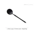 Elegant matte black bamboo-inspired 304 stainless steel soup spoon, 19cm length - Soup Spoon / Matte Black