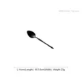 Matte black stainless steel tea spoon with bamboo-inspired handle, length 14cm - Tea Spoon / Matte Black