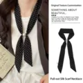 Schwarzer Vintage-Punkte-Schal mit verstellbarer Perlen-Halsketten-Funktion - 88cm / Schwarzer Polka Dot