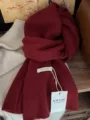 Hochwertiger 100% Woll-Strickschal für den Winter in tiefem Weinrot - Reine Wolle Rot