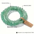 Detailansicht der grünen Edelstein-Armbänder im 3er-Set mit 4mm, 6mm und 8mm Perlen - 8mm / Grüner Achat (AL0472-3)