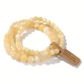 Ensemble de bracelets en perles de pierres jaunes avec cordon élastique naturel femme - 8mm / Calcite Jaune (AL0472-11)