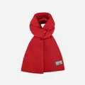 Bufanda de punto roja suave con etiqueta vintage para el calor de otoño e invierno - 174*35 / Burdeos