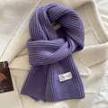 Sciarpa invernale a maglia viola per uomo e donna, accogliente sciarpa a coste - 160x20cm / Viola Roland