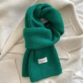Sciarpa invernale in maglia a coste verde smeraldo per uomo e donna di qualità - 160x20cm / Verde Marte
