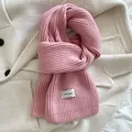 Sciarpa invernale in maglia a coste rosa di alta qualità con etichetta del marchio chic - 160x20cm / Rosa