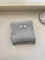 Elegant gray ribbed knit wool scarf for women in Korean minimalist gift style - Scarf-Gray
