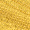 Vue macro d'un tissu en tweed jaune montrant la texture quadrillée et les détails du polyester - 黄色(810-6)
