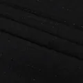 Close-up of black tweed fabric with grid texture and subtle metallic thread - Black (811-20)