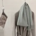Écharpe luxueuse en 100% laine australienne vert sauge pour une chaleur hivernale élégante - Vert Pâle / 185cm