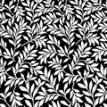 Dettaglio macro di tessuto jacquard ciniglia con motivo a foglie bianco e nero per divani. - foglie di piante / 145*100cm