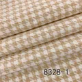 Premium yarn-dyed beige and white houndstooth linen fabric for home decor and apparel - Beige White (8328-1)