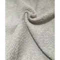 Detailed close-up texture of light gray thickened bouclé teddy velvet upholstery fabric - 100x150cm / Light Gray