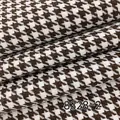 Brown and white houndstooth yarn-dyed linen fabric swatch for DIY sewing projects - Brown And White (8328-2)