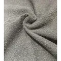 Macro view of thickened gray boucle yarn fabric with textured linen-imitation surface - 100x150cm / Dark Gray