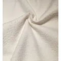 Close-up of thickened white bouclé teddy velvet fabric with grainy texture - 100x150cm / White