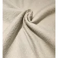 Detailed texture view of thick beige Teddy velvet boucle yarn fabric for cushions - 100x150cm / Cream