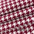 Red and white yarn-dyed houndstooth linen-cotton fabric for upholstery and clothing. - Red And White (8328-11)