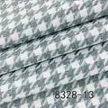 High-quality blue and white houndstooth linen cotton blend fabric swatch SKU 8328-13 - Light Blue (8328-13)