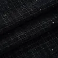 Elegante tessuto in tweed nero stile Chanel con paillettes per progetti di cucito - Nero