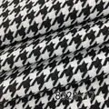Classic black and white houndstooth yarn-dyed linen cotton fabric variant 8328-17 - Classic Black White (8328-17)