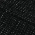 Close-up of black tweed fabric with metallic silver plaid pattern for dresses - Black With Silver Thread (815-17)