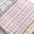 Detailopname van zachte chenille tweed stof met ruitpatroon en geweven textuur - Ruit Stijl (216-4)