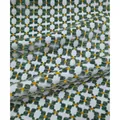 High-quality vintage green jacquard fabric with geometric pattern for upholstery DIY - Green Clover / 145x100cm