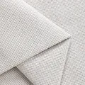 Gros plan détaillé du tissu en chanvre tissé gris clair pour les housses de canapé et coussins - 1m x 1.48m / Blanc Cassé