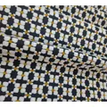 Retro jacquard sofa fabric with white floral pattern on black for high-end DIY projects - Clover Black / 145x100cm