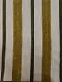 Vintage vertical stripe chenille fabric in green and gold for upholstery - Grass Green