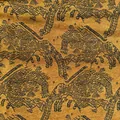 Detailed view of vintage tiger pattern jacquard chenille fabric for pillows - 145x100cm / Brown