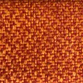 Detalle macro que muestra la trama texturizada de tela de lino naranja para tapicería - Naranja Profundo (ZB0190-10)