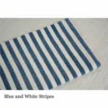 Tessuto di ciniglia spesso a righe blu e bianche, perfetto per arredamento casa e fai-da-te - Standard / Blu