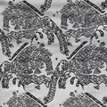 Macro view of vintage tiger mountain pattern on yarn-dyed jacquard chenille fabric - 145x100cm / White